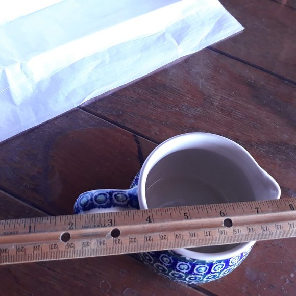 Polish Pottery Ceramic Creamer Pitcher - Picture 4 of 7